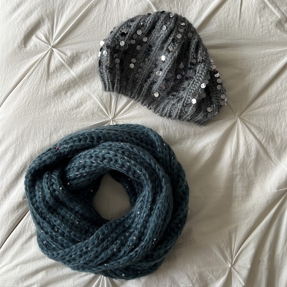 Sequin Hat & Scarf (2–for-1)